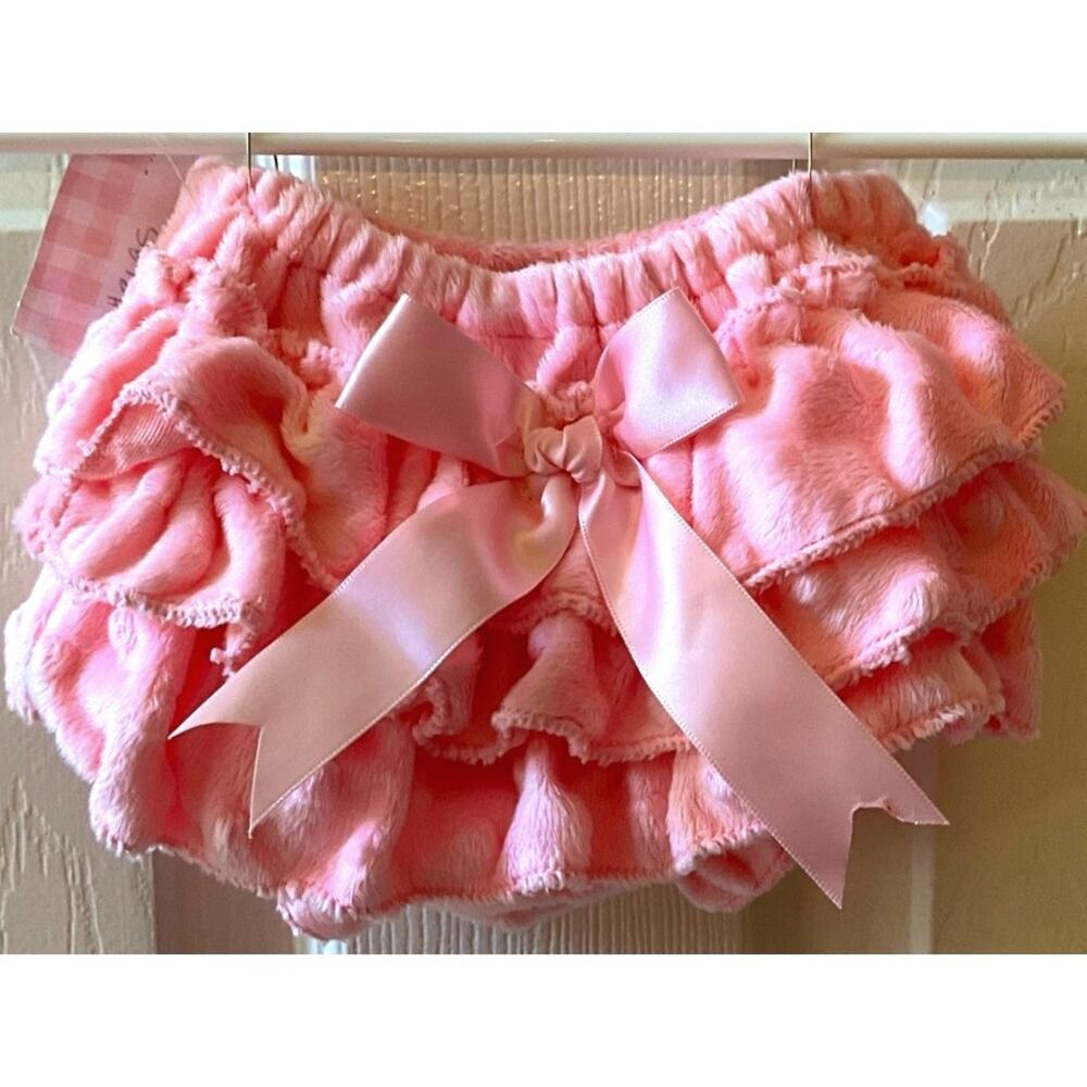 New Girls Small Frilly Knickers Bloomers Tutu Minky Dot Lace Pants Pink Bow